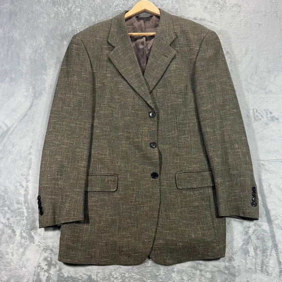Chiavari Other - Chiavari‎ Blazer Mens 42R Brown Cotton Wool Lanificio Calvino Vitale Italy Coat